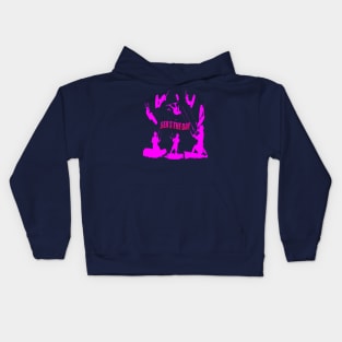 Kitesurfer Pattern Pink Silhouette Seas The Day Fun Pun Kids Hoodie